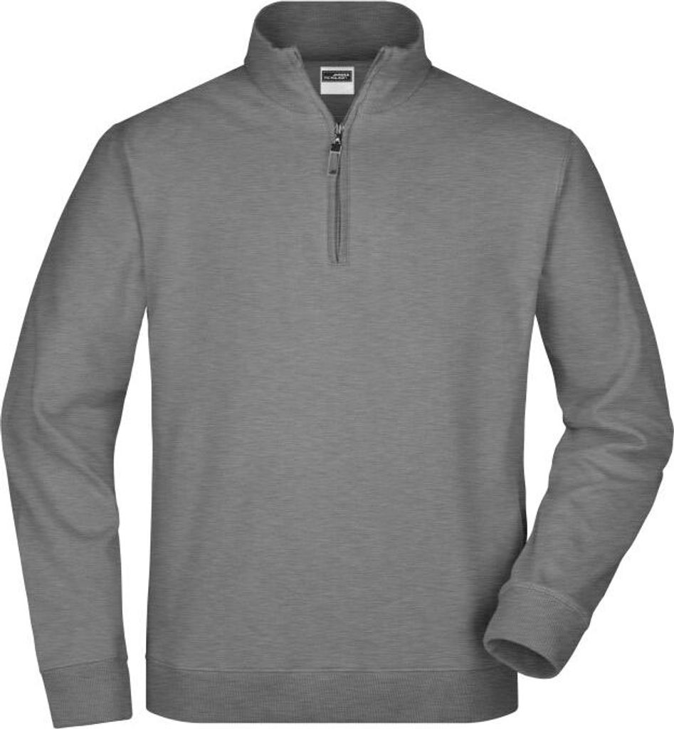 Round-Neck Zip sports-grey, Gr. L