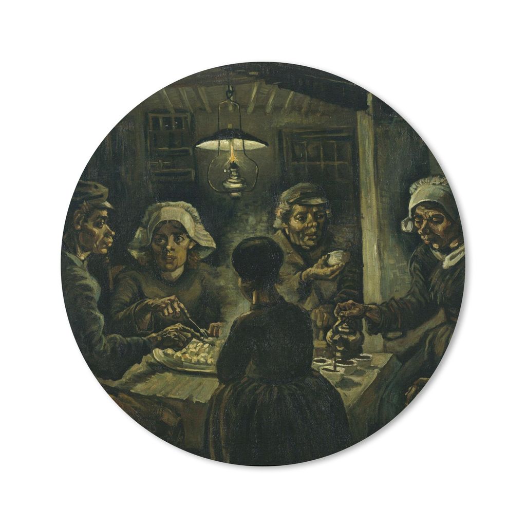 MuchoWow Mauspad Mousepad Die Kartoffelesser - Vincent van Gogh 50x50 cm - Mousepads - Maus Mat - Pad - Mausunterlage - Vinyl