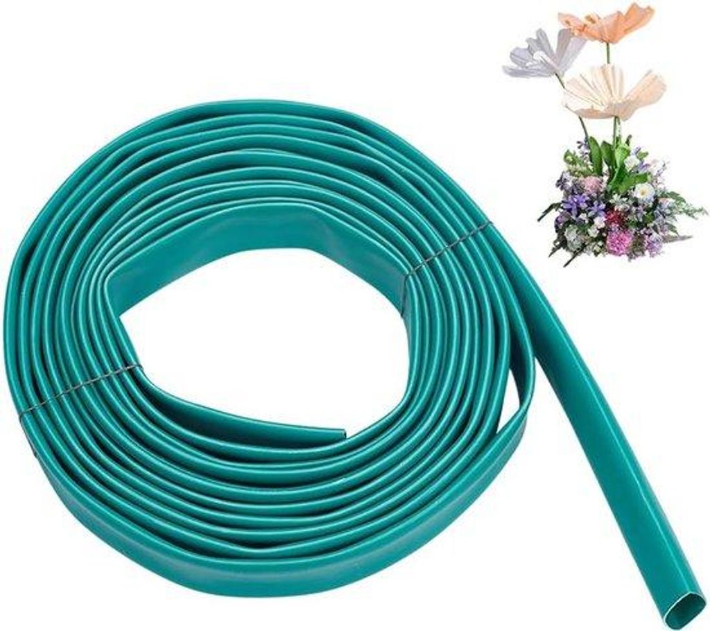 Allecto plus – Grüne Schlauchrolle für Blumenstiele, flexibler PE-Schlauch, Schrumpfschlauch – 36 mm breit