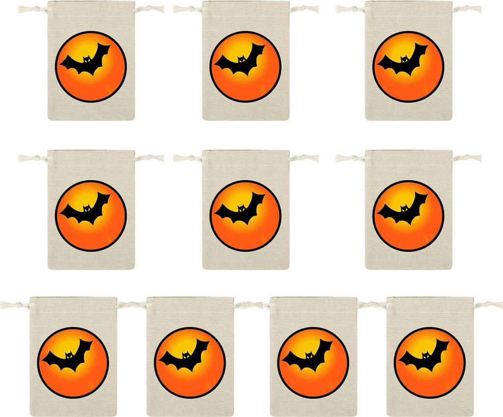 10 Stück Halloween-Süßigkeitentüten mit Kordelzug, Sackleinen, Geschenktüten für Süßes oder Saures, Party-Goodies-Beutel, Leckerli-Tüten f...