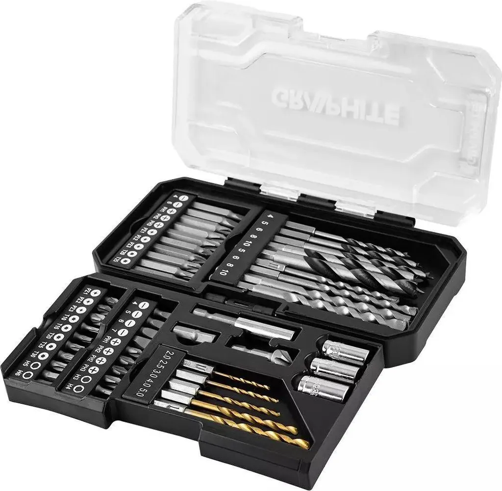 Kit Inserti GRAPHITE 50 pz S2 | Punte HSS Titanio per Avvitatore