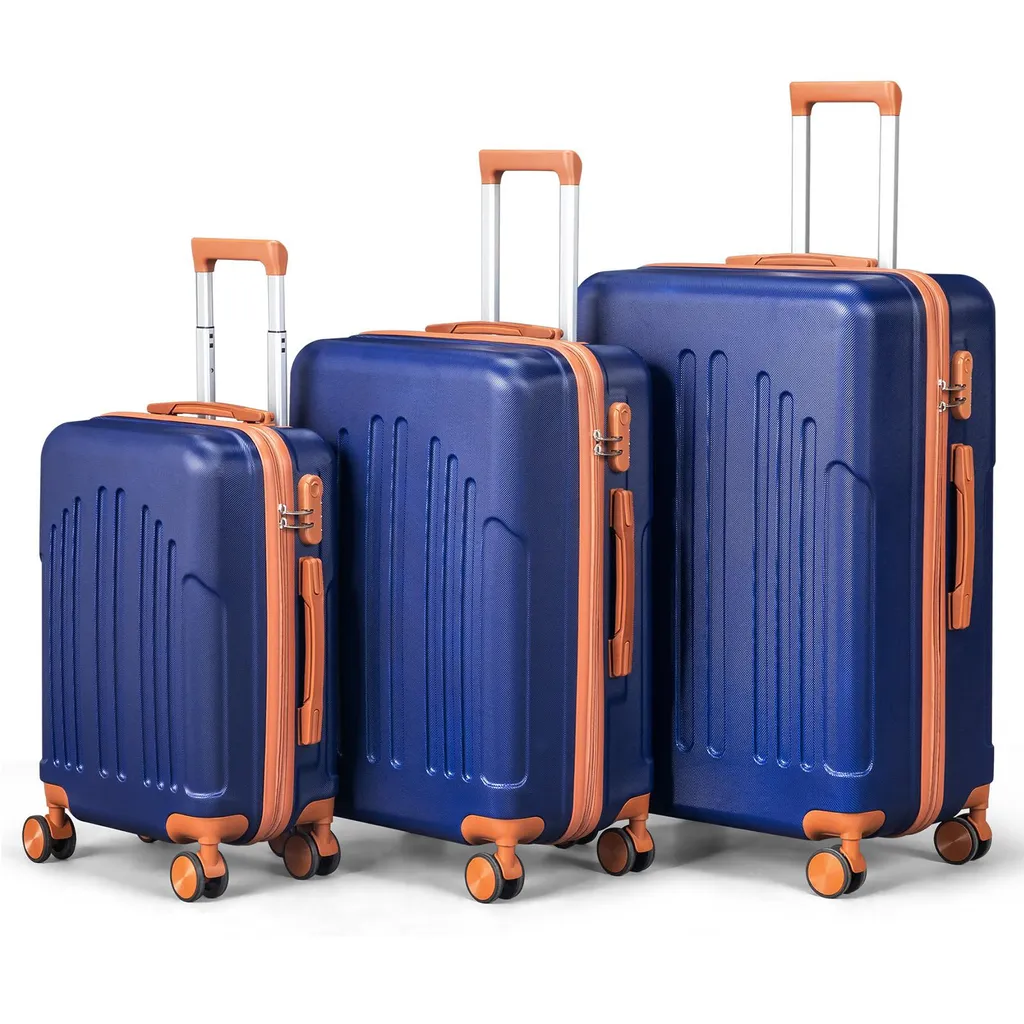 Valise Rigide Incassable Set de 3 Bagages Anti-Choc ABS Roues Silencieuses