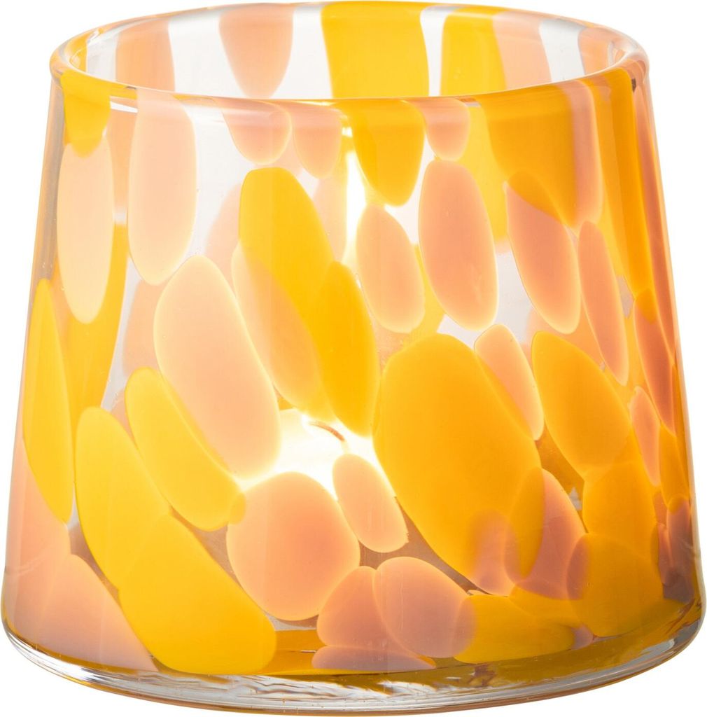 J-Line Windlicht Flecken Glas Rosa/Ocker