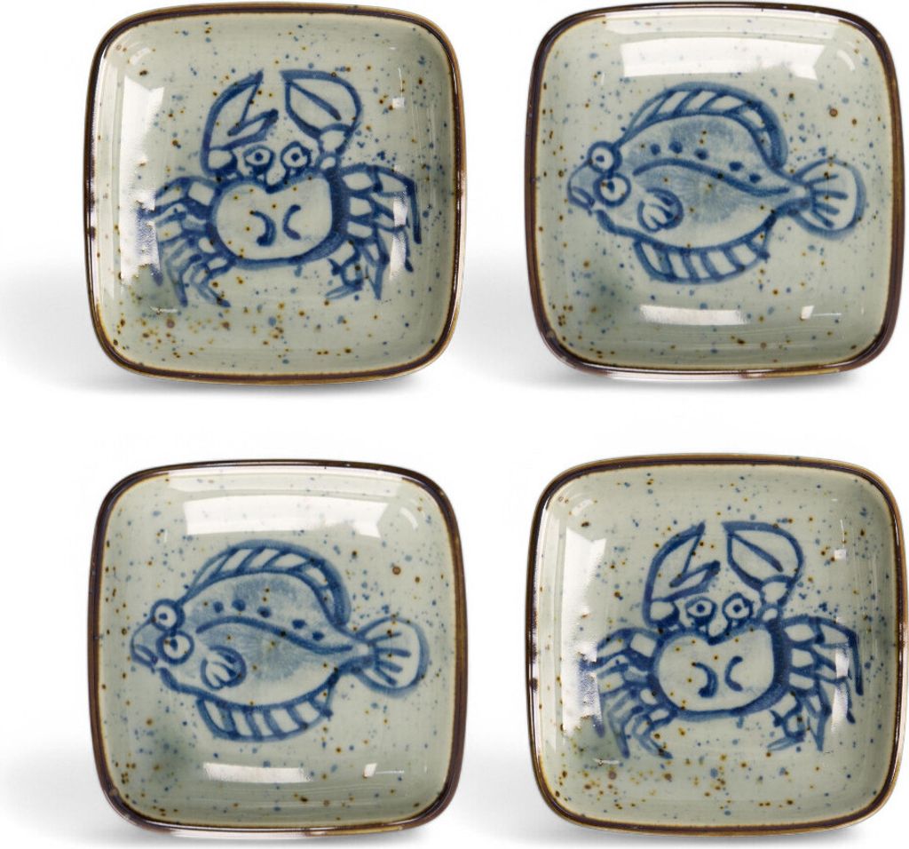 Sushi-accesories ASIATICA | Japan Teller Dipschale 4er Mix-Set Seafood