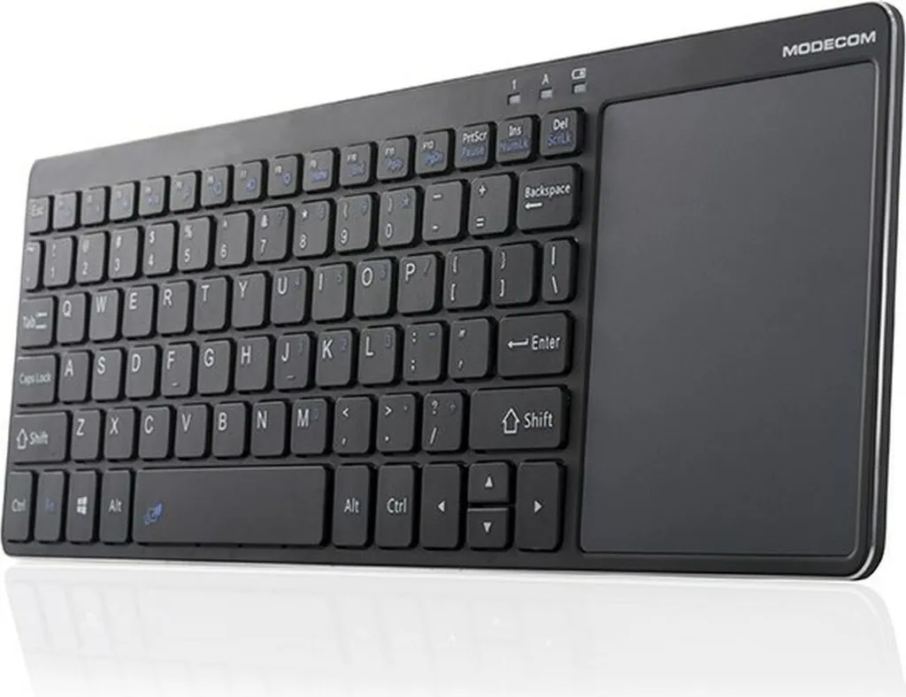 Clavier sans fil Modecom MC-TPK1 RF QWERTY Noir avec Pavé Tactile Intégré
