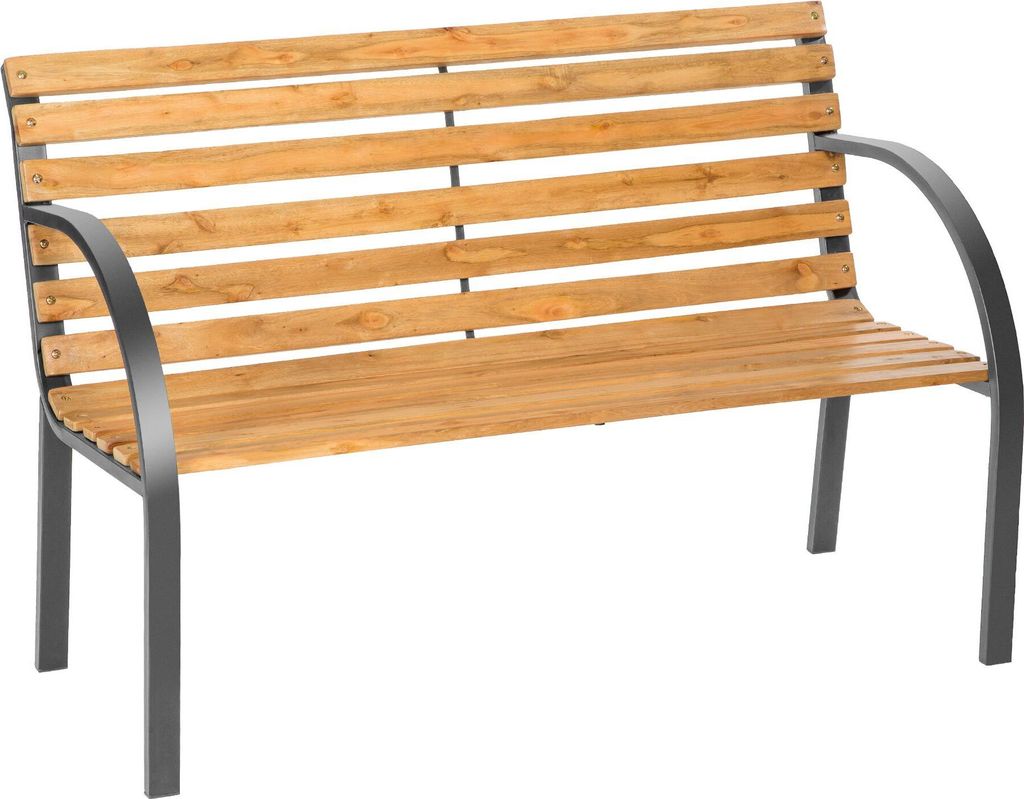 tectake Gartenbank 2-Sitzer aus Holz 119,5x62x83cm Chinesische Tanne für In- & Outdoor - Wetterfest