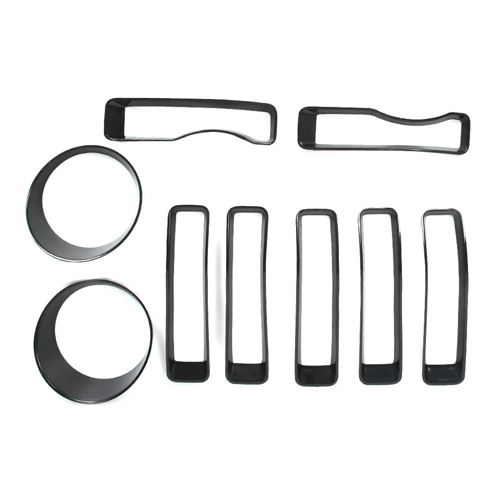 Couvre-phares et Inserts de Grille Avant Noirs pour Calandre de Voiture