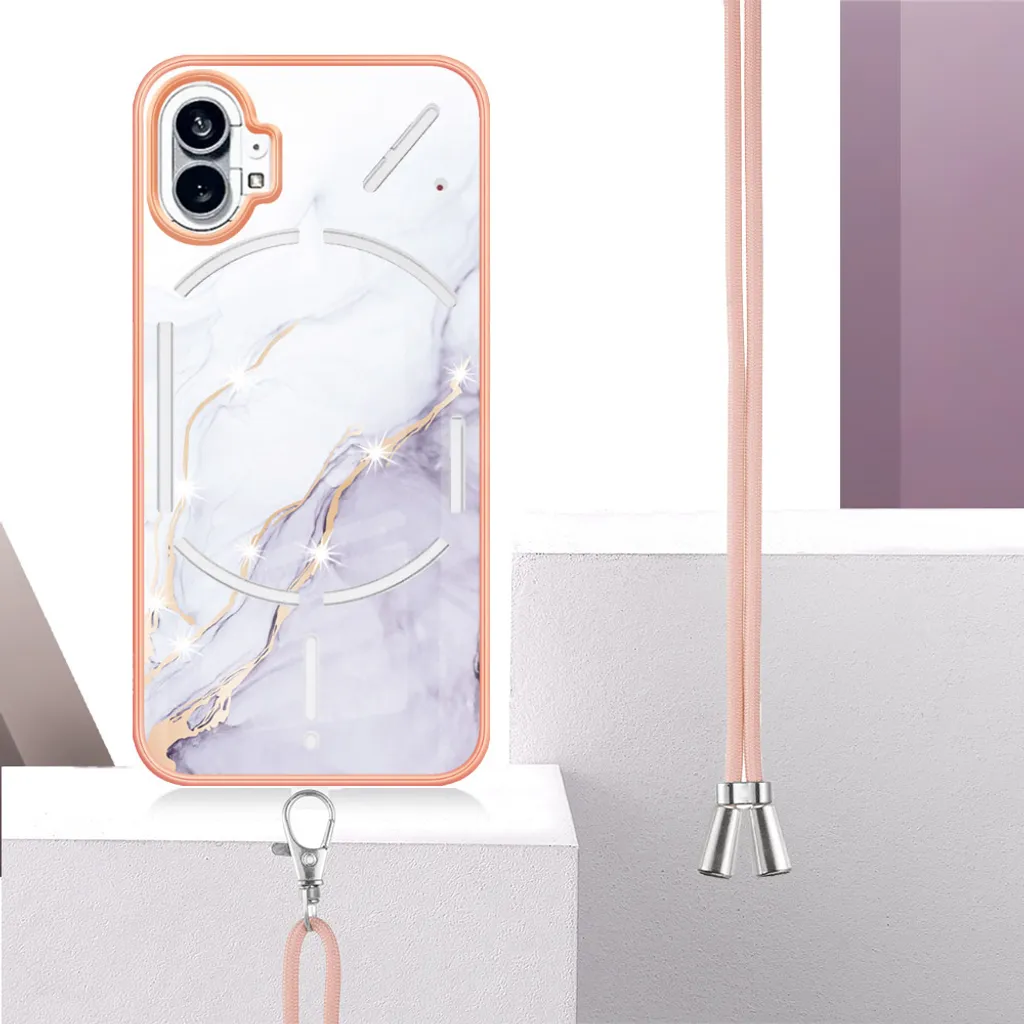 ISOI Cover con Cordino per Nothing Phone 3a, Custodia Trasparente con Collana Tracolla Laccio Collo Ultra Sottile Morbido TPU Silicone Antiurto AntiGraffio Case, Nero