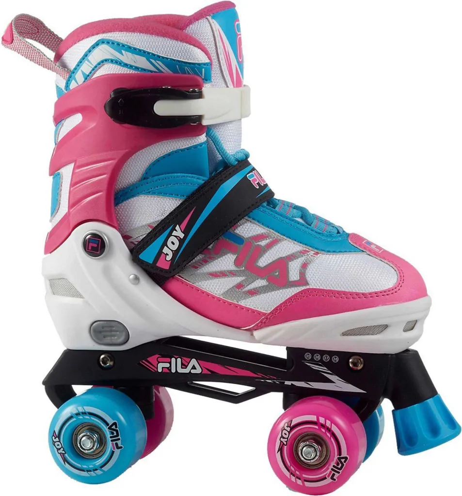 Patins Fila Joy Fille Ajustables Blanc/Rose 35-38 | Confort & Sécurité