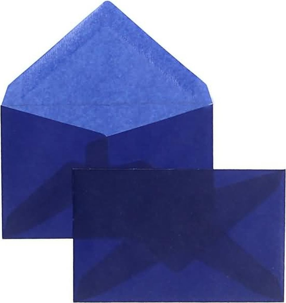 Briefumschläge Offset transparent 62x98mm 100g/qm NK VE=100 Stück intensivblau