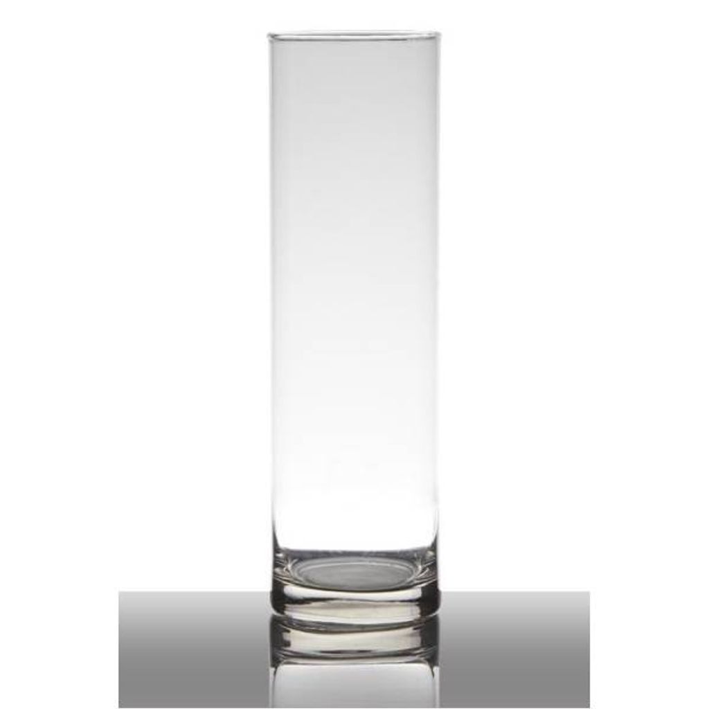 Dekoglas 24cm D Vase ZYLINDER H 9cm klar transparent rund Glas Hakbijl 