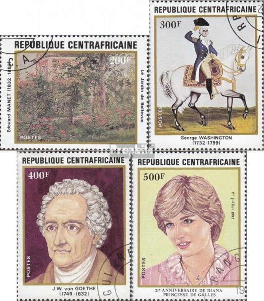 Briefmarken Zentralafrikanische Republik 1982 Mi 834-837 (kompl.Ausg.) gestempelt Gemälde