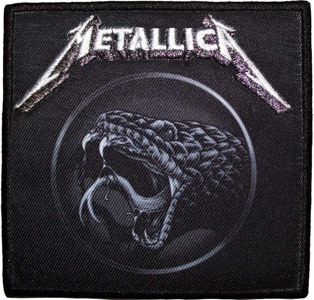 Metallica - bedruckt - Aufnäher zum Aufbügeln "Black Album" - Polyester RO12903 (Einheitsgröße) (Schwarz/Weiß/Grau)