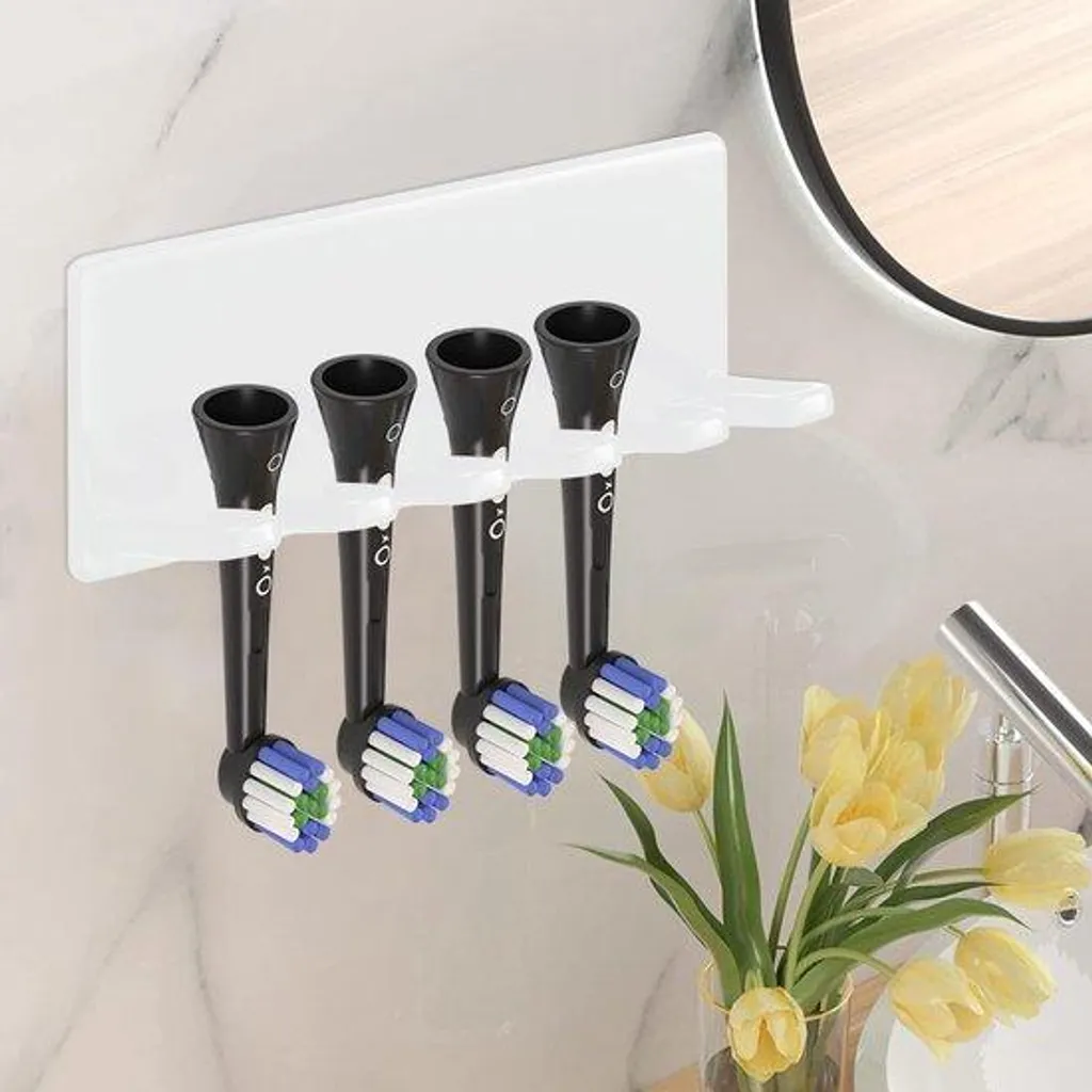 Support brosse à dents mural sans perçage blanc fini les trous au mur