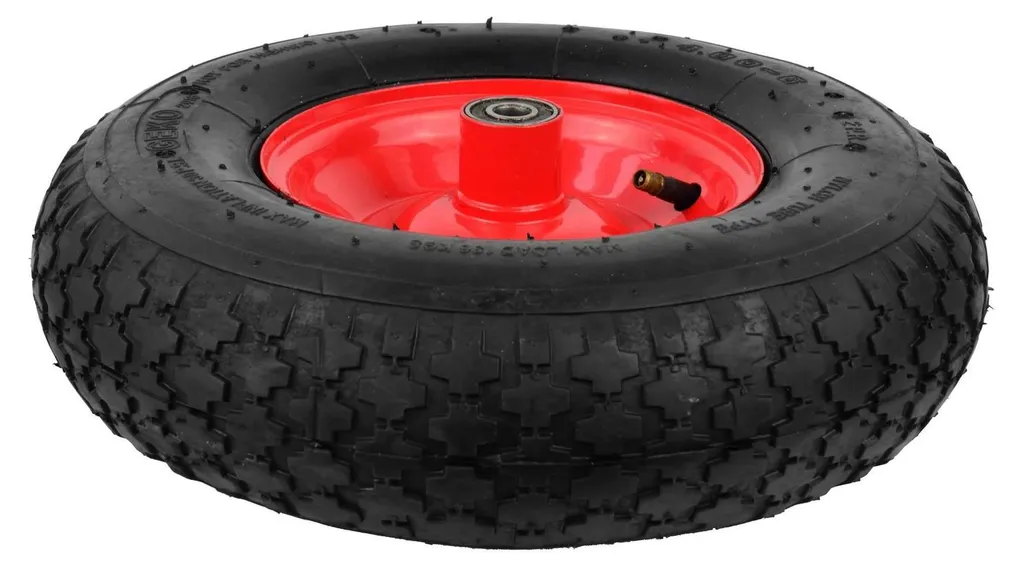 Roue de brouette gonflable 4.00-6 avec axe pour transport de charges