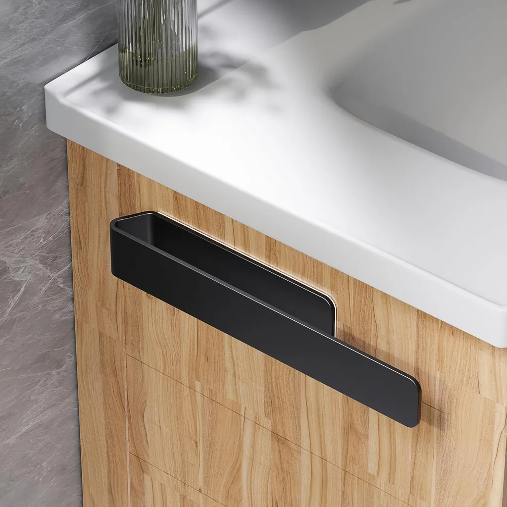 Aikzik Portasciugamani Adesivo: Tenuta Estrema 32cm Alluminio Nero