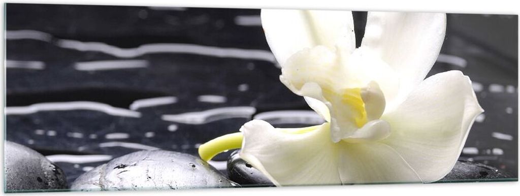 Bilder auf glas - Spa Orchidee Steine Wasser - 160x50cm - Glasbilder - Wandbilder - Kunstdruck - zum Aufhängen bereit - Wanddekoration aus Glas - ...