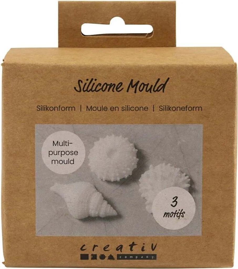 Creativ company Silikonformen, Seestern, große Muschel, Muschel, H: 0,3-1 cm, L: 1,3-3,3 cm, 2 Stück 1 Karton