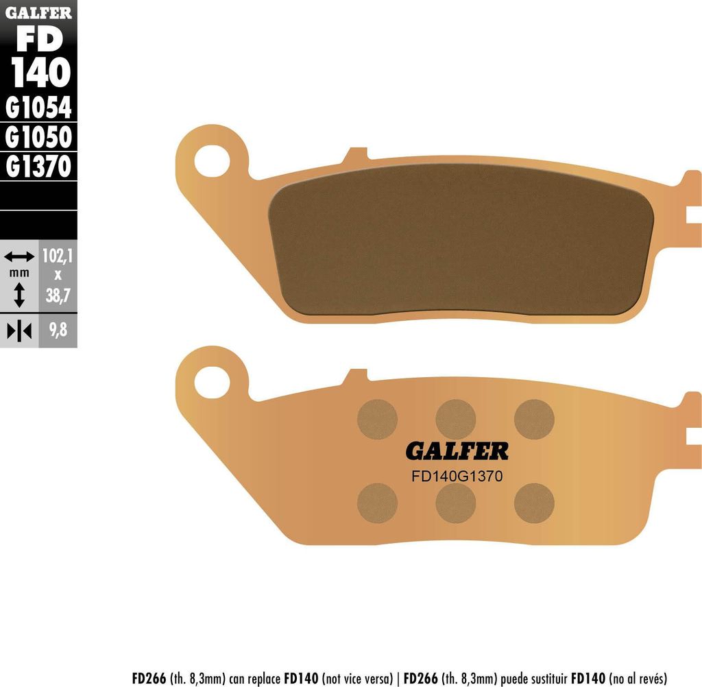 Galfer Bremsbeläge fd140 Bremsbelag fd140 g1370 Sintermetall