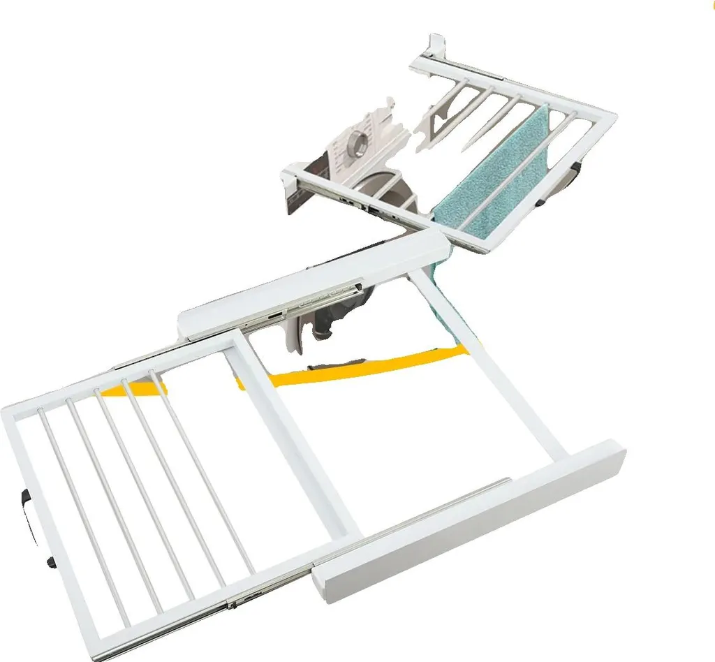Étagère machine à laver modulable avec structure acier facile à monter
