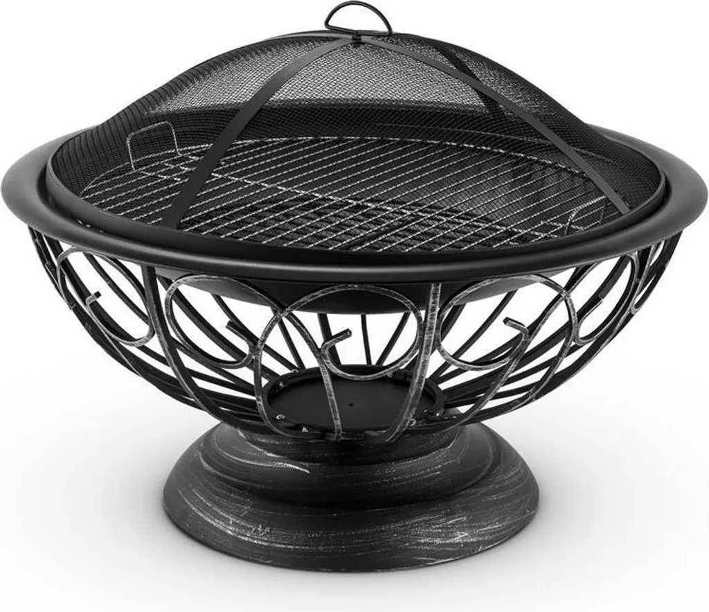 Braséro design Ø60cm avec pare-étincelles Blumfeldt Tulip acier noir