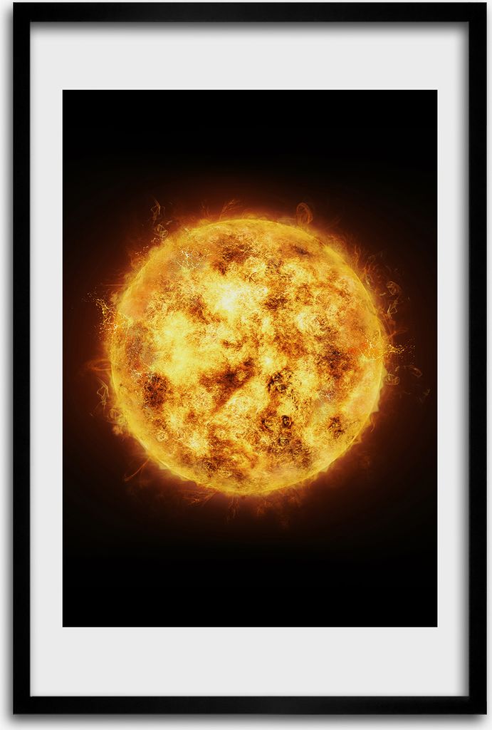 Bild - Bilderrahmen - 40 cm x 60 cm - MDF - Rahmen - Wandkunst - Sonne