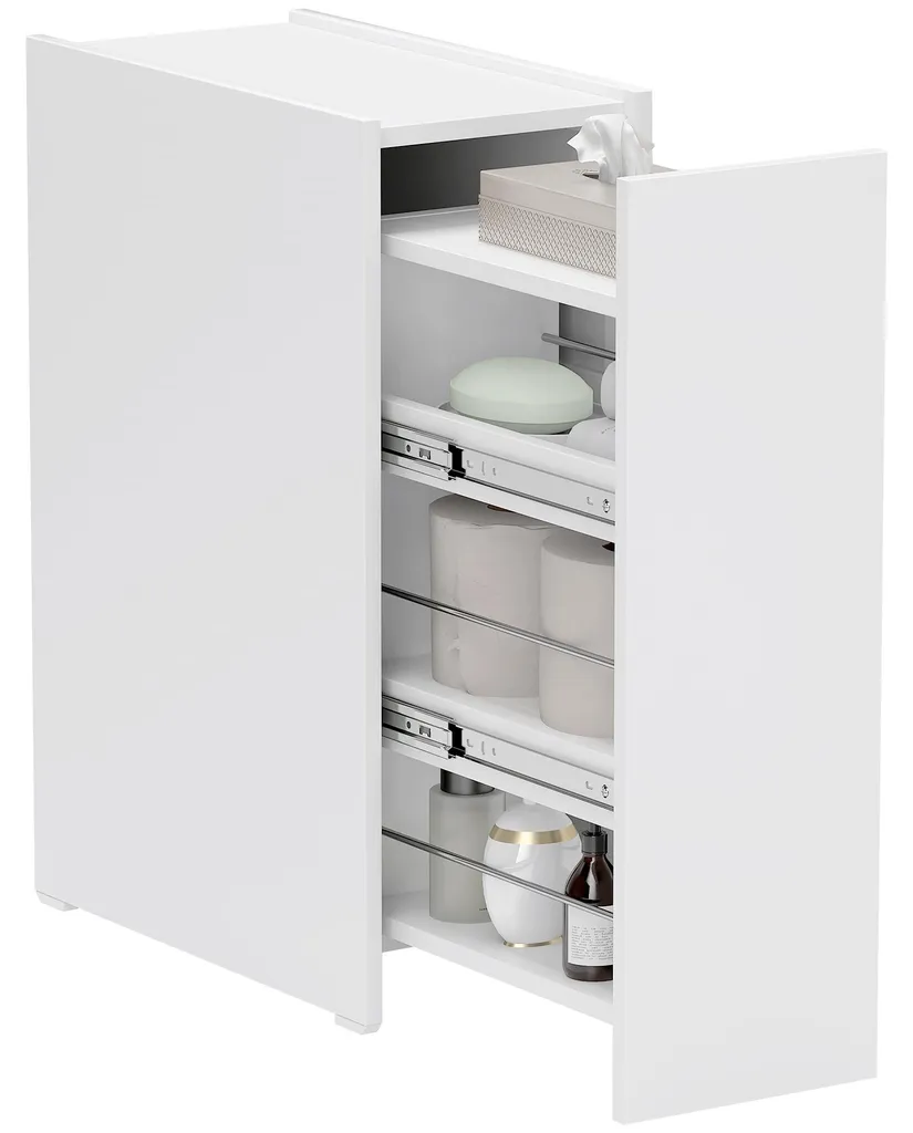 HOMCOM Armoire de niche de salle de bains blanche avec tiroir profond