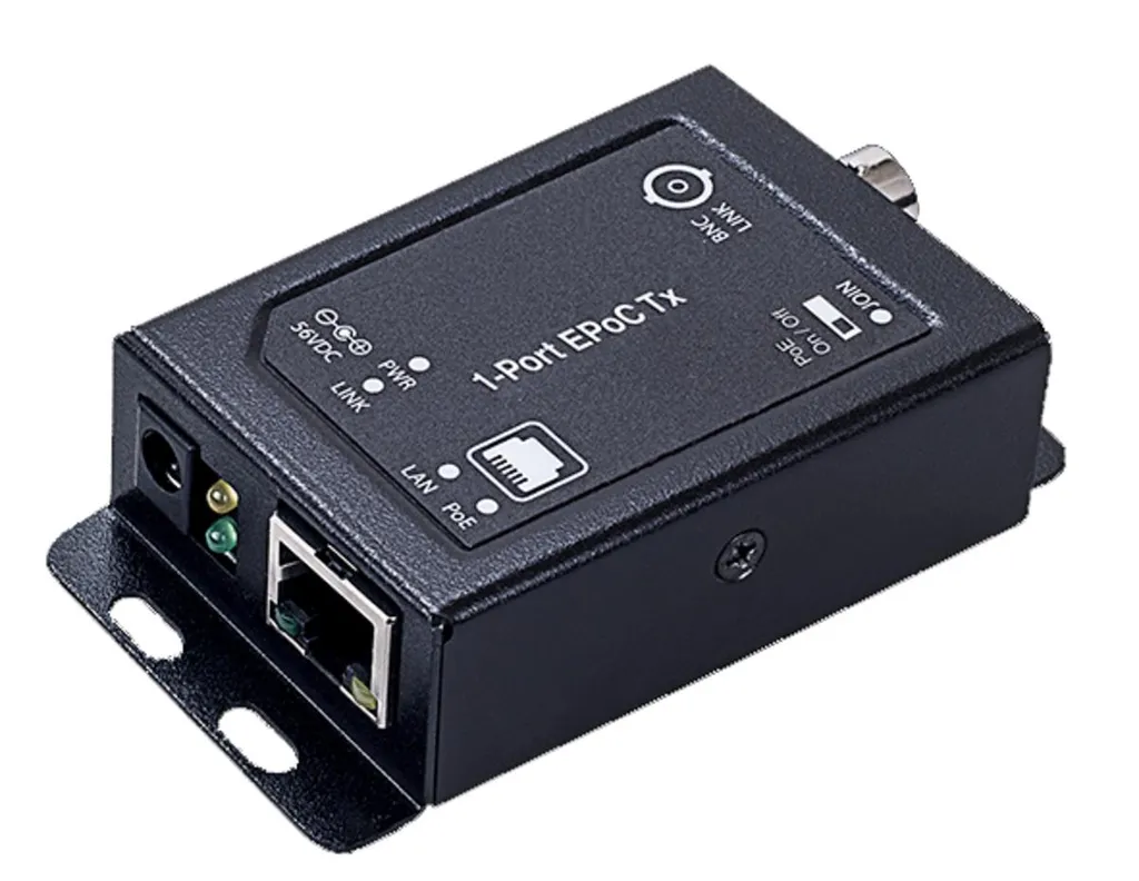 Adaptateur PoE sur coaxial Wantec 2wIP E récepteur réseau BNC 1 port