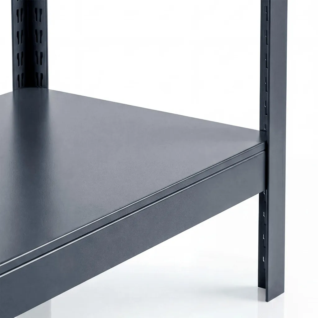 Étagère métal anthracite JOHNNY 180cm, structure étroite robuste