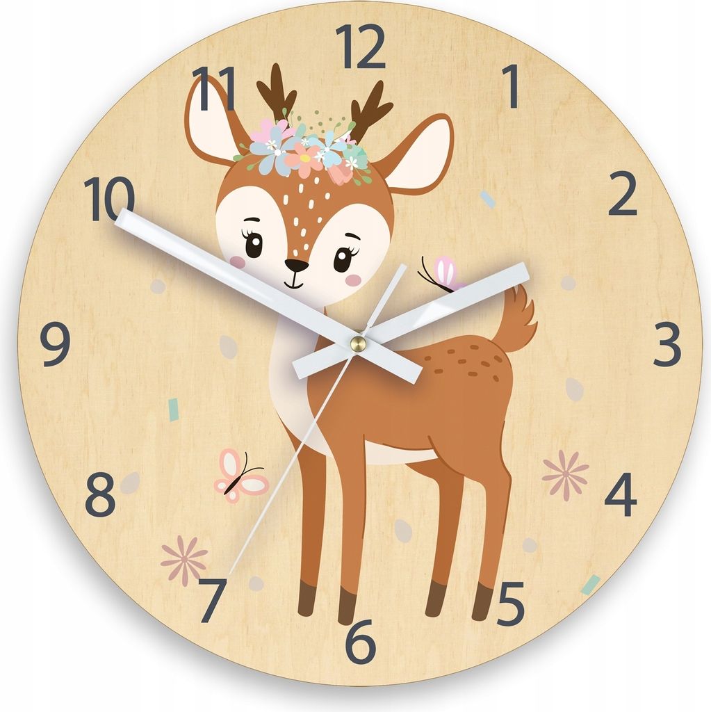 ModernClock, Wanduhr, Wanduhr für Kinder, Hirsch mit Produktbild 4