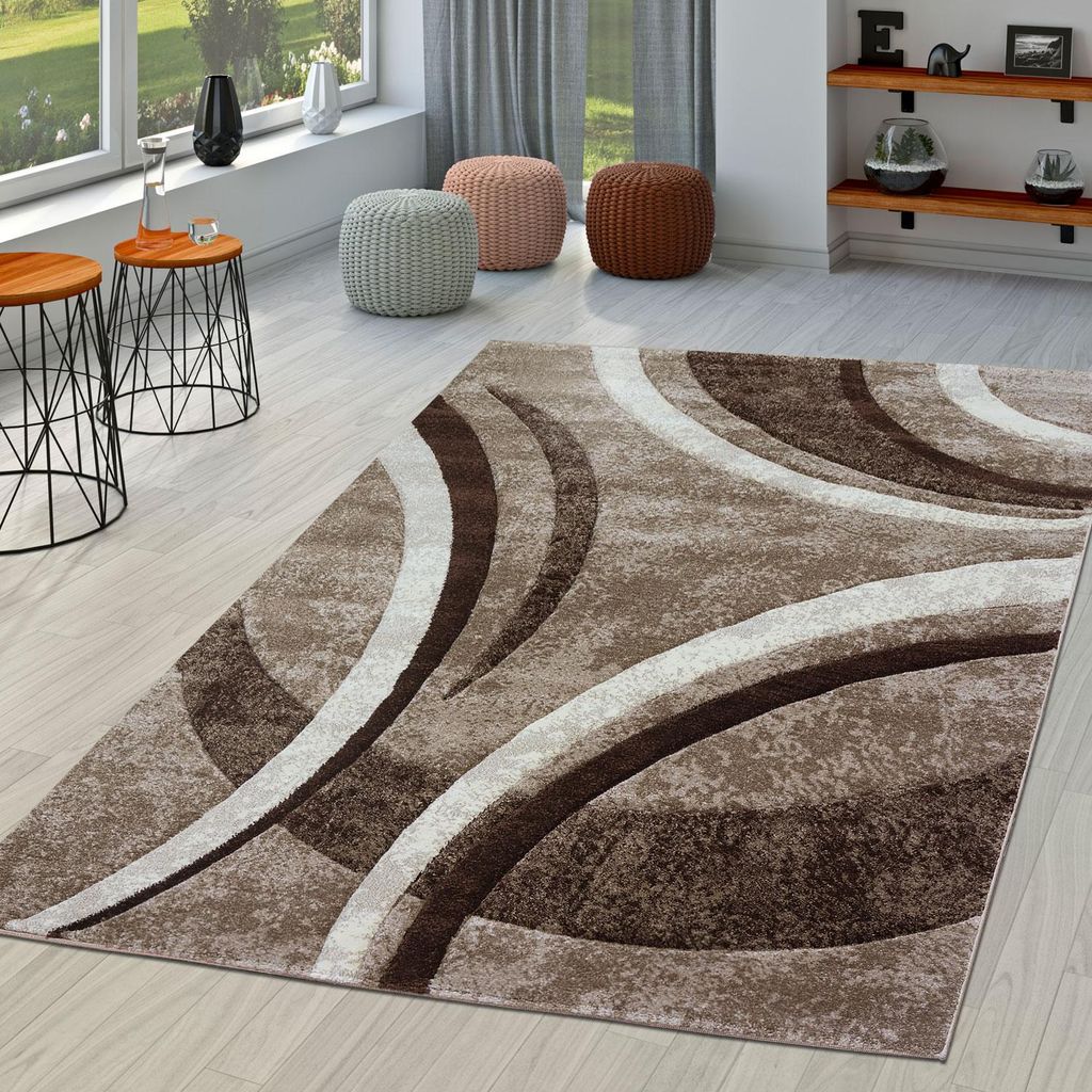 TT Home Teppich Wohnzimmer Gestreift Modern mit Produktbild 