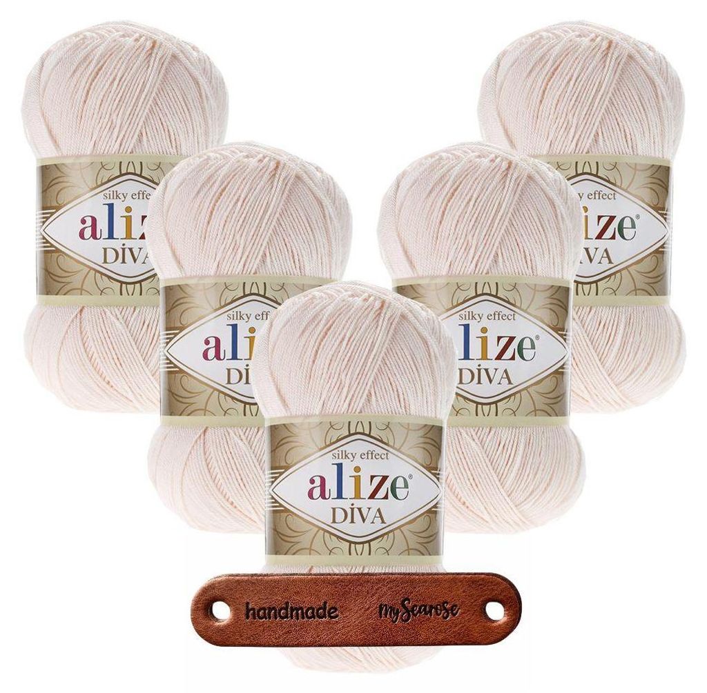 5 x ALIZE Diva 382 Powder mit Label Produktbild 