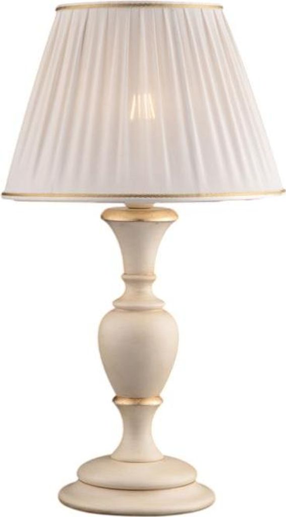 Fiorenza Lampe En Bois Ivoire Et Doré 1 Lumière Avec Image du produit 
