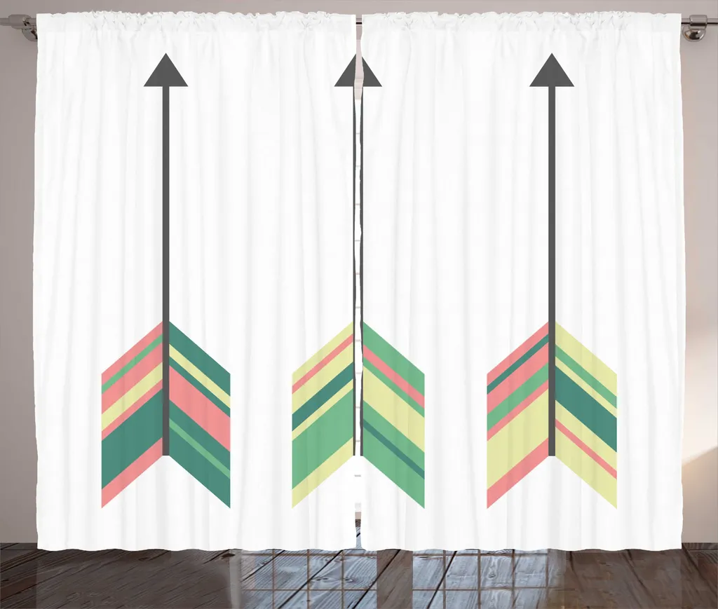 Rideau occultant léger tribal 280x225 cm pour cacher vis-à-vis salon