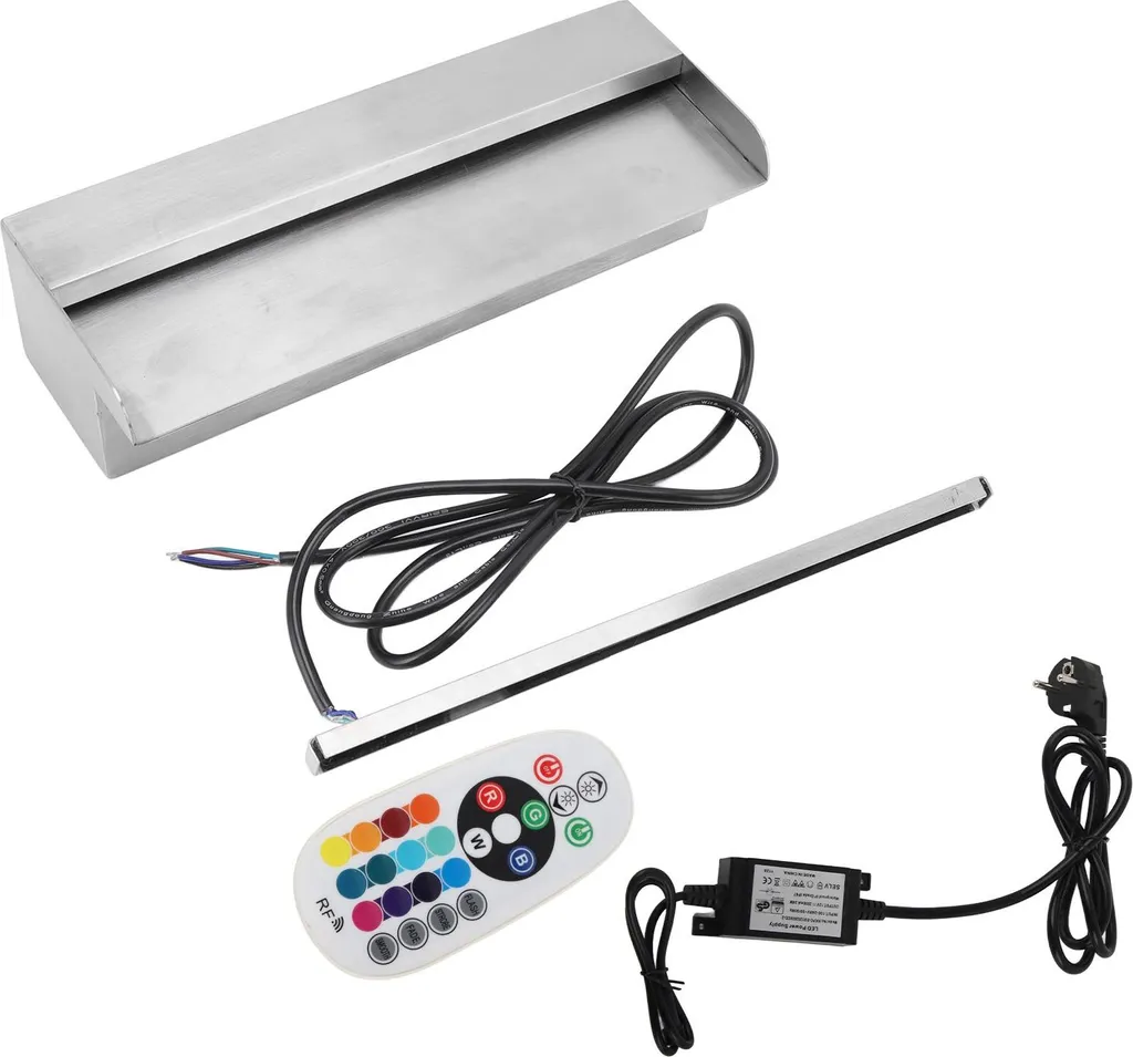 Fontaine de piscine inox G1 anti-corrosion avec LED pour nuit d'été