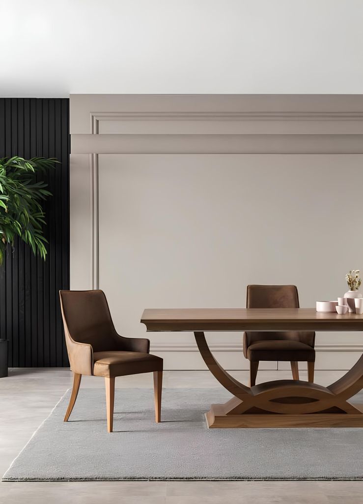 Luxus Lehnstuhl Polster Stühle Loft Designer Möbel Braun Küchen Lederstuhl