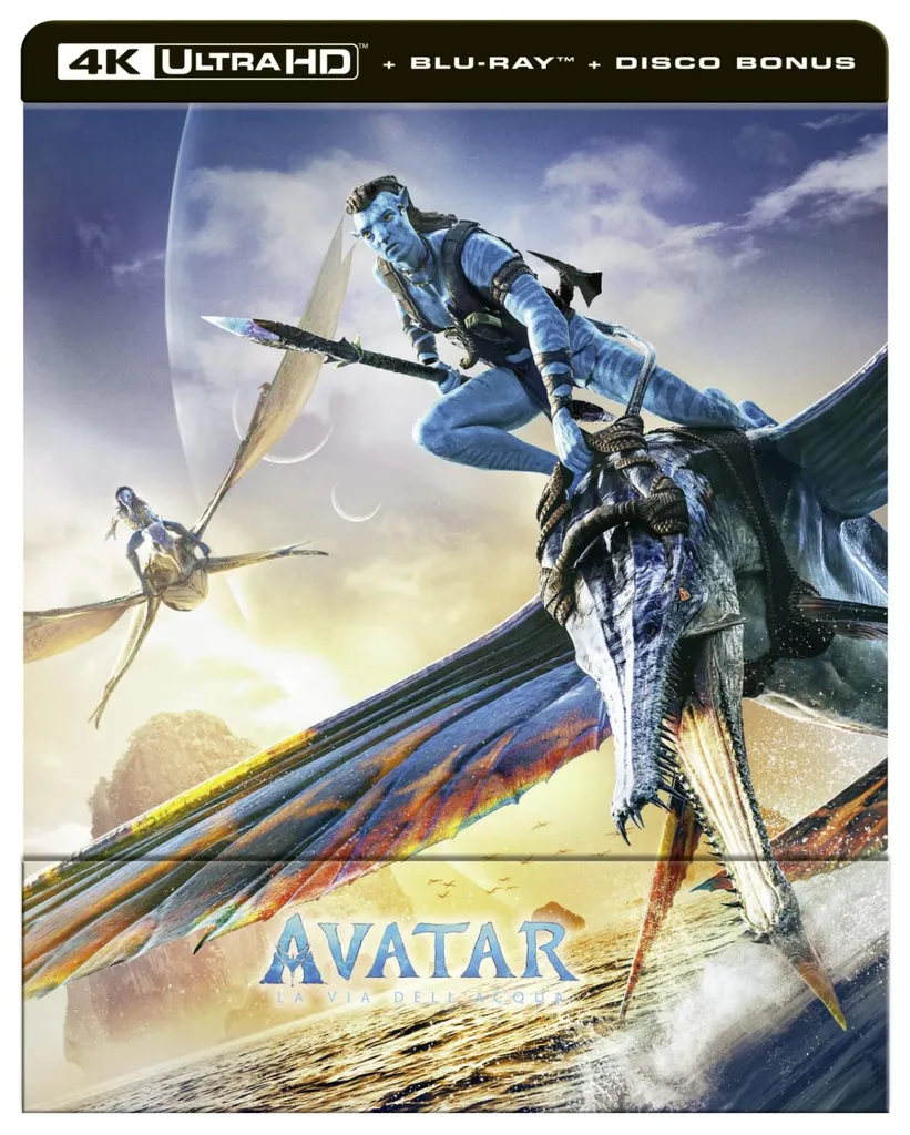 Film Avatar 2 La Voie de l'Eau en Boîtier Combo Blu-ray 4K UHD Triple Disque