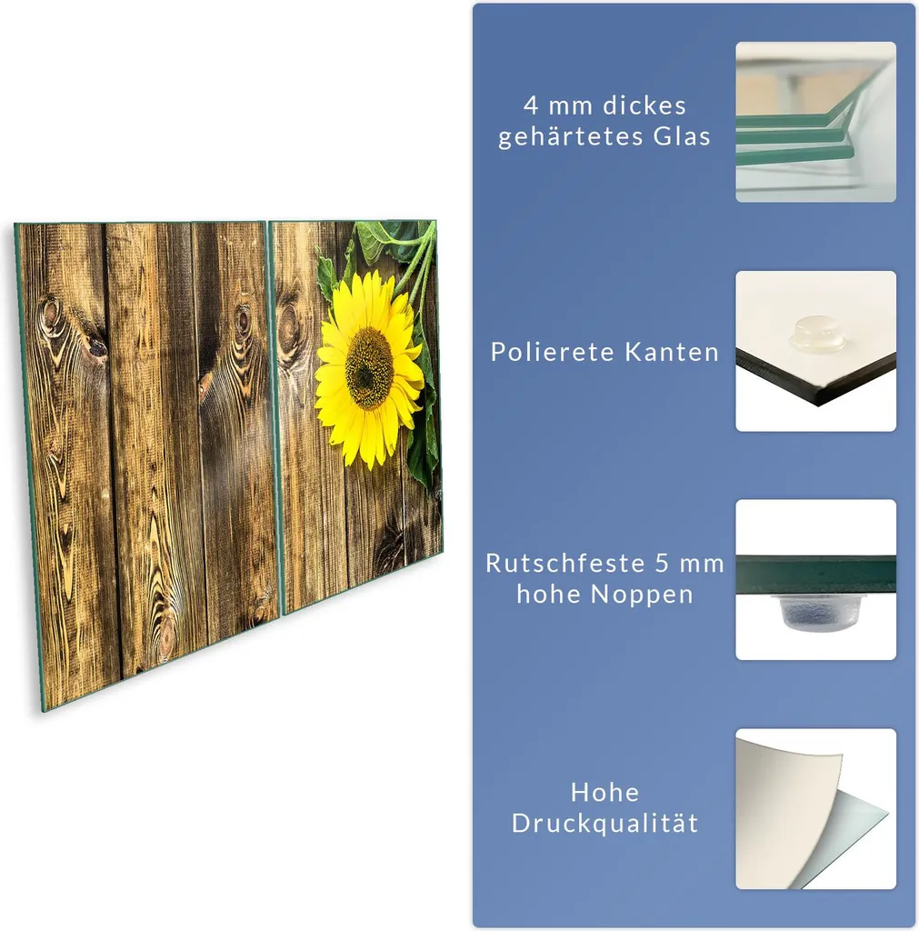 Coperchio per piano cottura in ceramica 2 pezzi 2x40x52 giallo girasole Coperchio per alzatina - 8
