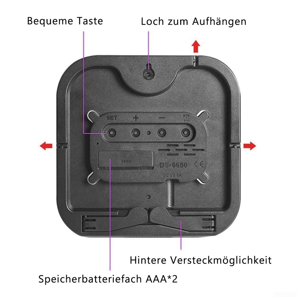 Multifunktionale LED-Wanduhr, Fernbedienung, Timing, Produktbild 3