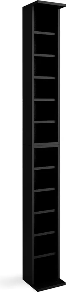 Étagère de rangement Slim Noir 21cm Vicco avec 12 compartiments CD - 2