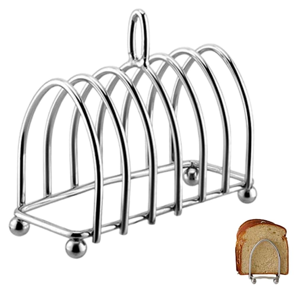 Edelstahl Toastständer zur Aufbewahrung von Brotscheiben mit separaten Fächern, platzsparend, rostfrei, wiederverwendbar, vielseitig für Küche,...
