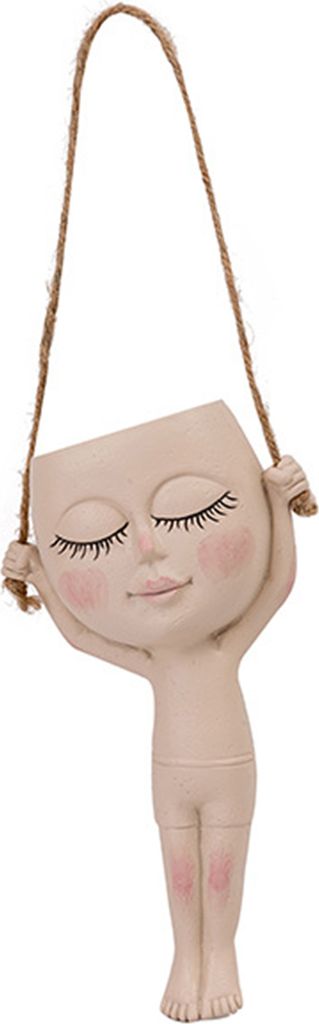 Blumenbehälter Pot Gymnastics Puppendesign Nordischer Stil mit hängenden Seilpflanzgefäß-A