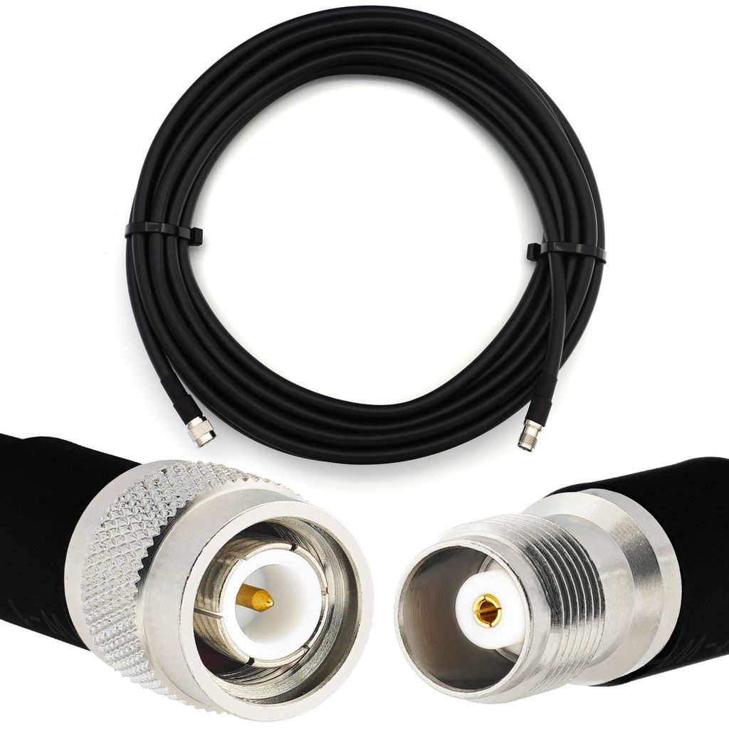 10m TNC-Stecker auf TNC-Buchse Koaxialkabel — Vollkupfer HF400 Flexibles Verlängerungskoax 50 Ohm (LMR400 UF UltraFlex-Äquivalent) — für WLA...