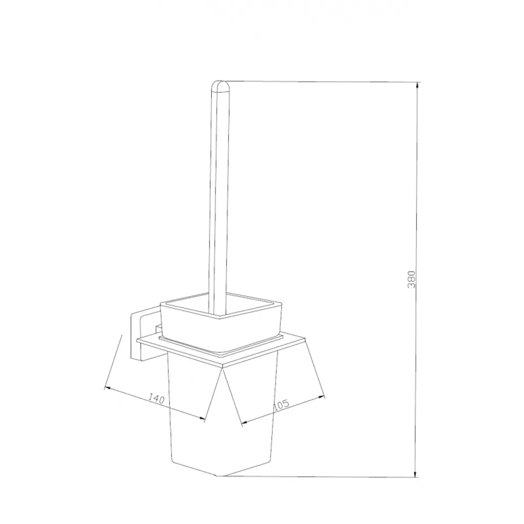 Balai de WC chrome brillant avec support stable pour sanitaire moderne - 2