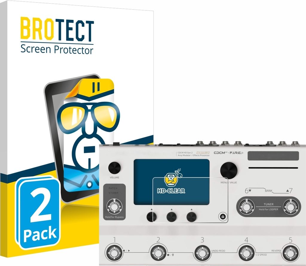 2x Für Hotone Ampero II Stage Schutzfolie BROTECT Displayschutz Display Schutz Folie Klar Transparent