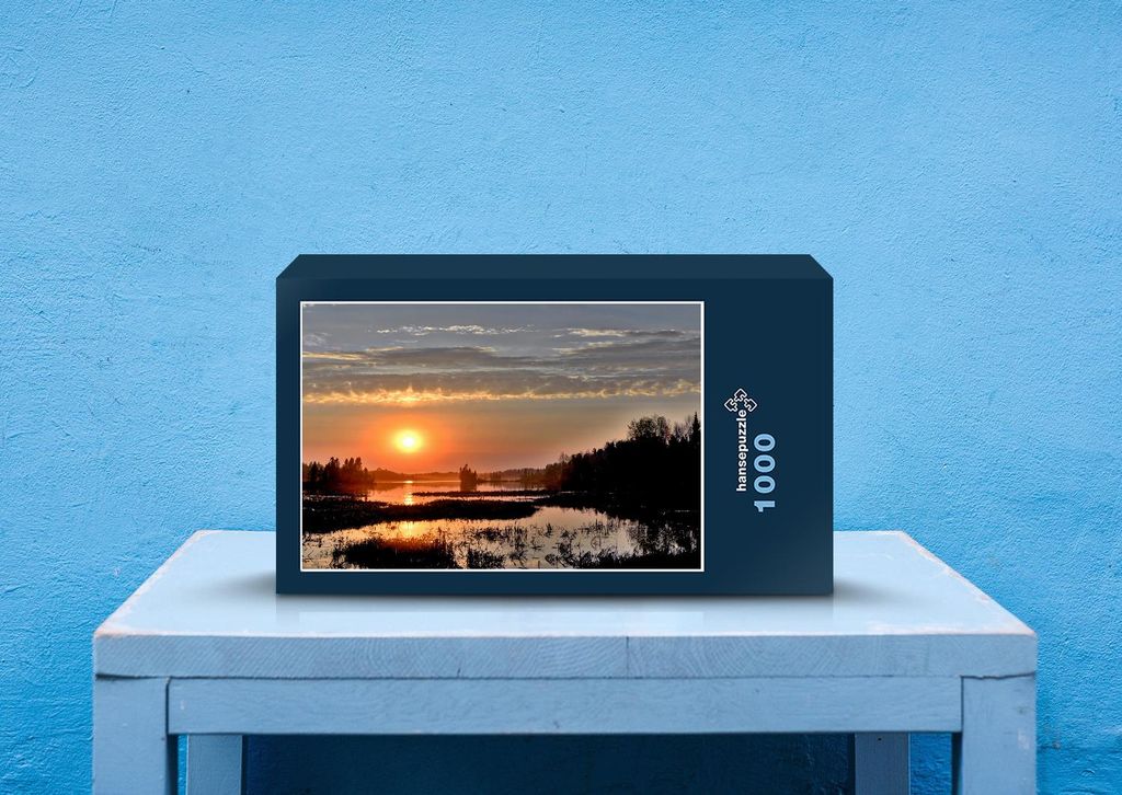 hansepuzzle 33989 - Sonnenuntergang Puzzle, 1000 Teile, Natur, 60,0 x 46,0cm mit hochwertiger Aufbewahrung, Kartonbox & Beutel