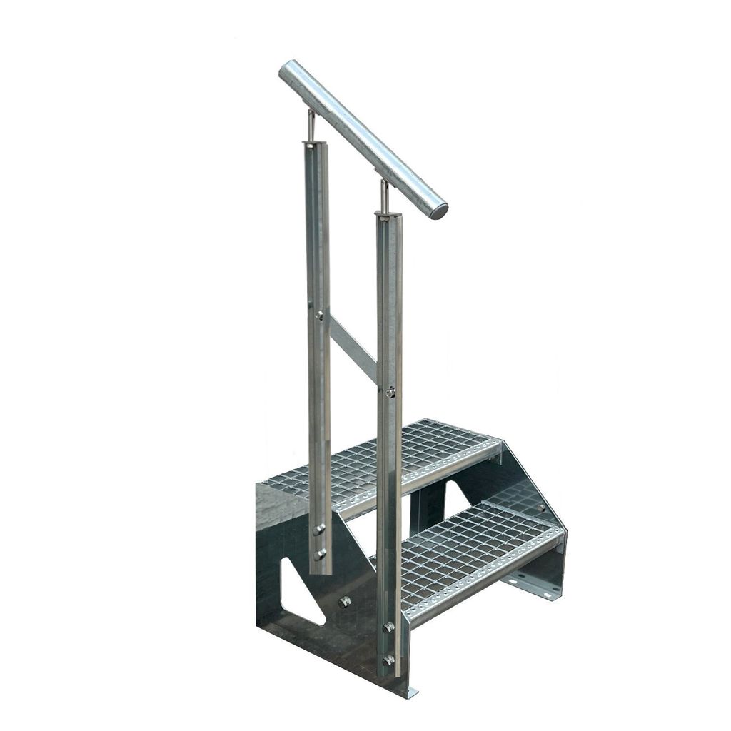 Scala Autoportante In Acciaio Zincato 3 Gradini - 63x80x57 Cm, Antracite, Per Esterni - Foto 4