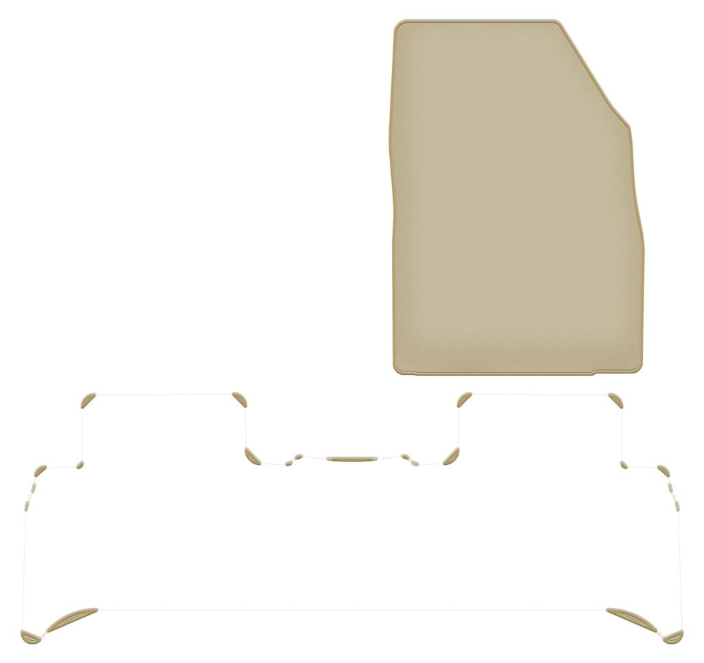 Velours-Fußmatten PREMIUM beige passend für Renault Scenic III (2009-2016, Minivan) – mit Befestigungen – passgenau