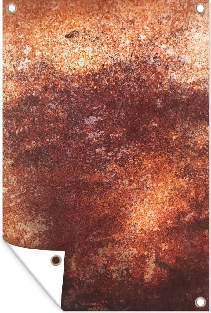 MuchoWow 60x90 cm Outdoor-Poster Gartendeko Sichtschutz Garten Poster für den Garten Platte - Rost - Metall