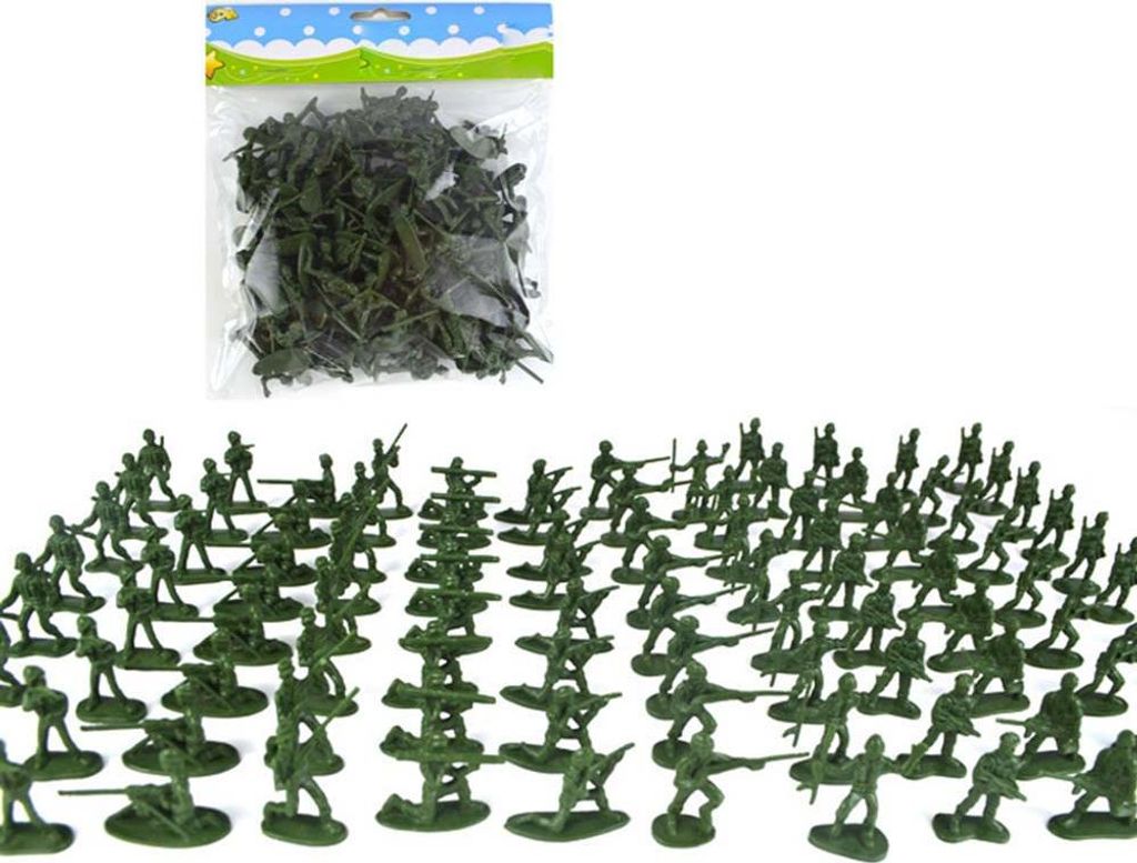 Armee-Figuren Set - 100 Stück, Farbauswahl variiert (überwiegend Grün) - Für Strategiespiel, Kinderspielzeug & Sammlerstück